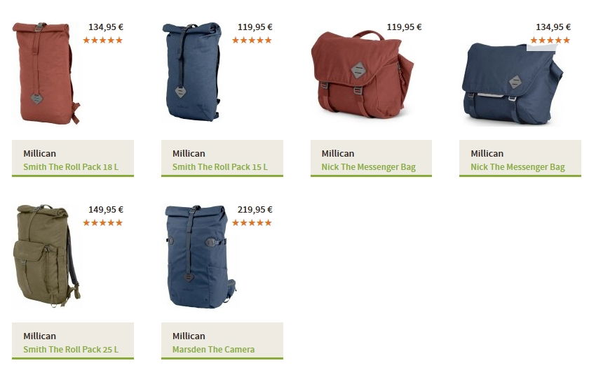 Radrucksack mit Vintage Design Millican Radrucksäcke - besonders umweltfreundlich und mit Vitage-Design