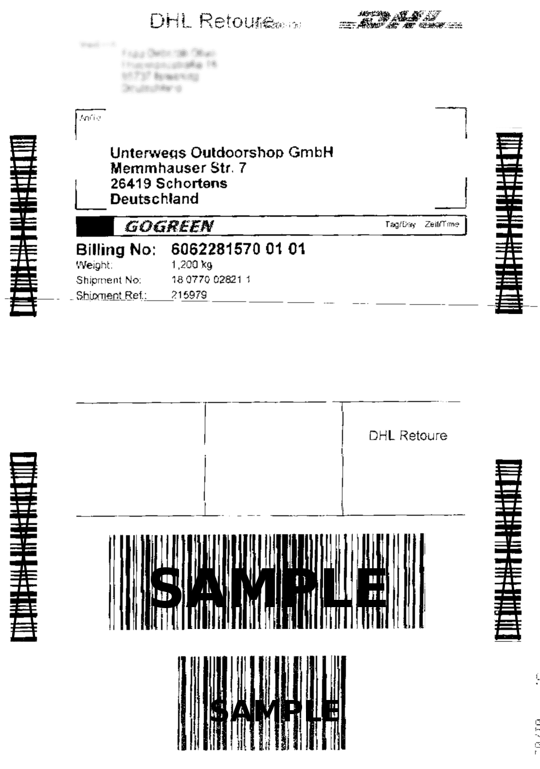 Rcksendung mit DHL