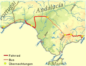 Route Andalusien