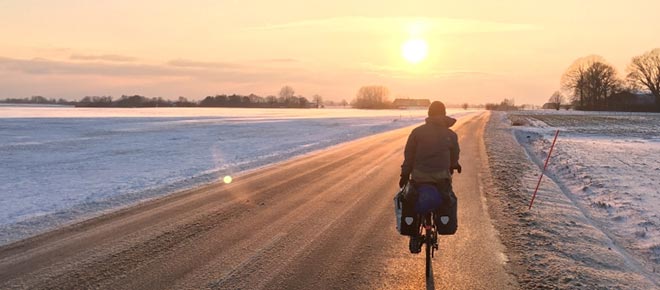 Radfahren im Schnee