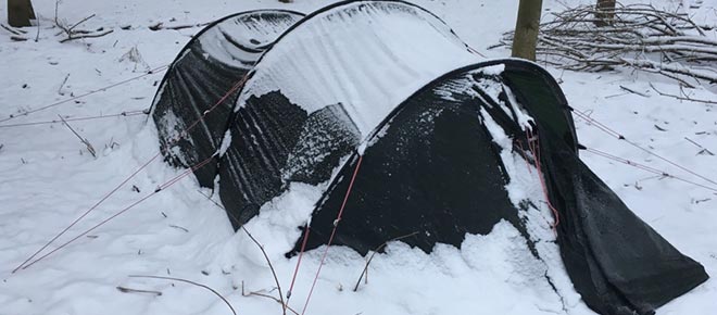 Erstes Lager im Zelt