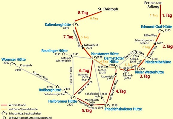 Wegeplan der Verwall-Runde