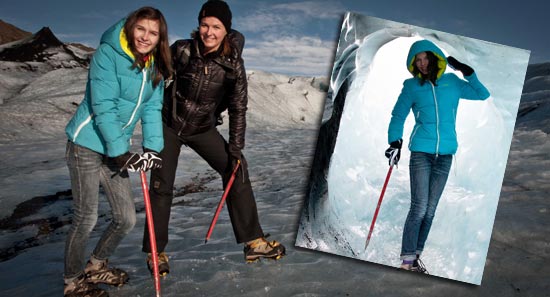 Mit dem Steigeisen auf dem Gletscher