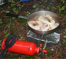 Unser Abendessen auf dem Gaskocher