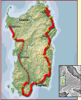 Streckenverlauf der Fahrradtour