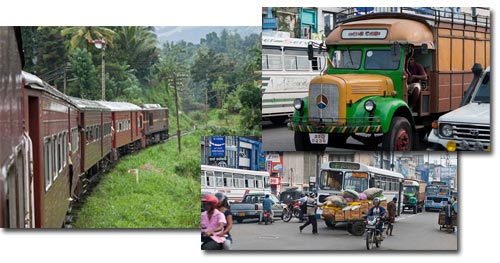 Gegensätze: Romantische Bahnstrecke und quirlige Grossstadt Colombo