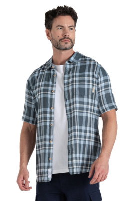 Craghoppers Cartwright Short Sleeved Shirt blue stone check QXS - Größe XL CMS685
