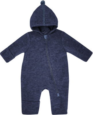 maximo GOTS Wollfleece Baby Overall mit Reißverschluss navy - Größe 86/92 Kinder 59000149700