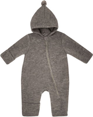 maximo GOTS Wollfleece Baby Overall mit Reißverschluss braun - Größe 86/92 Kinder 59000149700