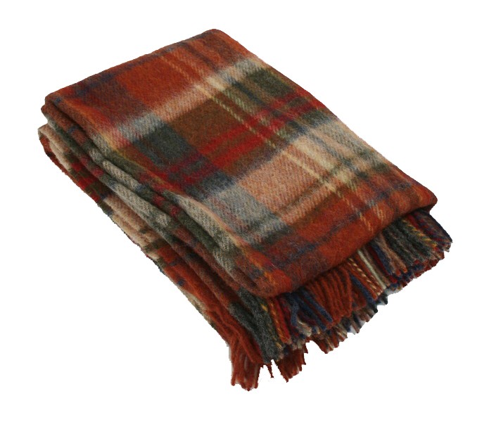 John Hanly & Co. Ltd. Blanket, 100 % Pure Wool John Hanly & Co. Ltd. Blanket, 100 % Pure Wool Farbe / color: orange kariert ()