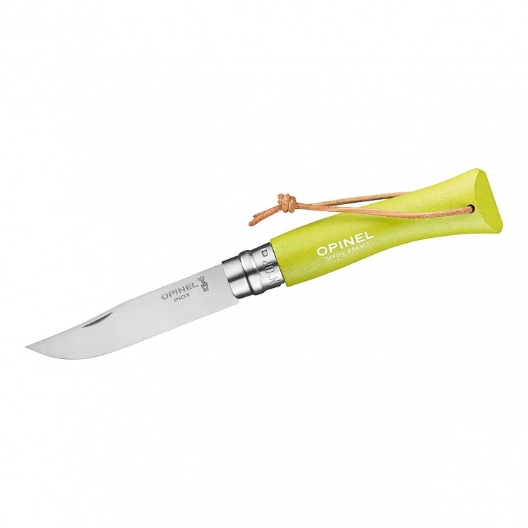 Opinel Knife with leather strap Opinel Knife with leather strap Farbe / color: hellgrün/anis ()