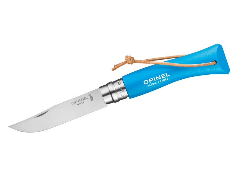 Opinel Knife with leather strap Opinel Knife with leather strap Farbe / color: türkis ()