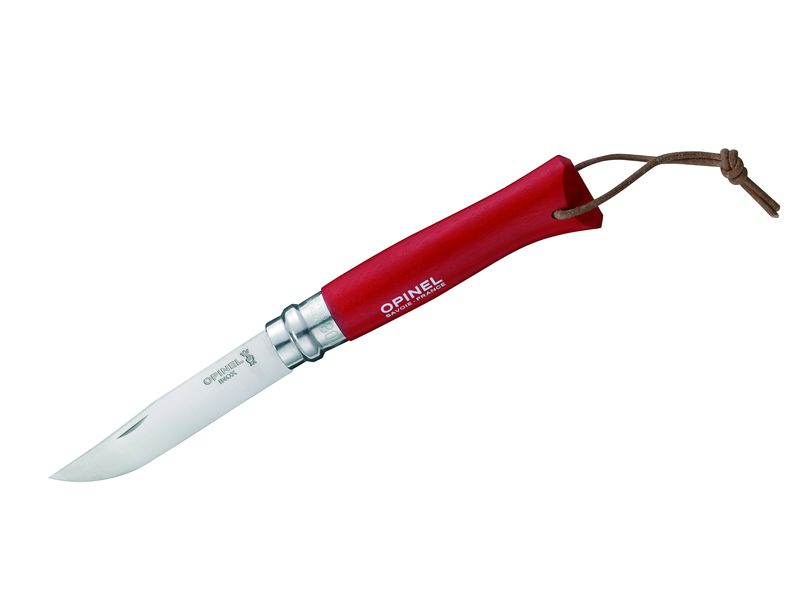 Opinel Knife with leather strap Opinel Knife with leather strap Farbe / color: rot ()
