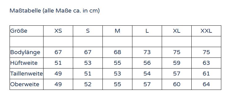 Maßtabelle / Measurement table Maßtabelle / Measurement table