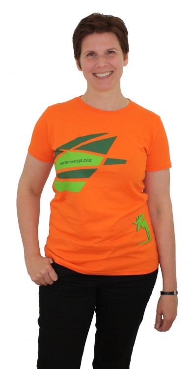 Unterwegs Earthpositive Womens Slim Fit T-Shirt Unterwegs Unterwegs Earthpositive Womens Slim Fit T-Shirt Unterwegs Farbe / color: orange zickzack ()
