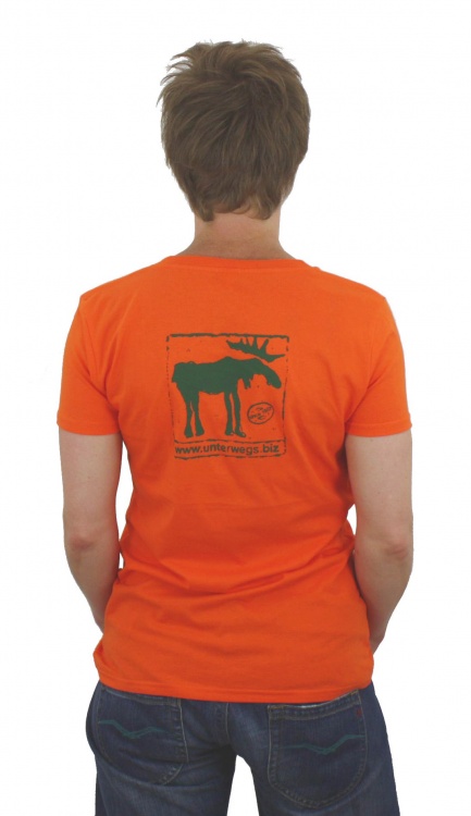 Unterwegs Earthpositive Womens Slim Fit T-Shirt Unterwegs Unterwegs Earthpositive Womens Slim Fit T-Shirt Unterwegs Farbe / color: orange elch ()