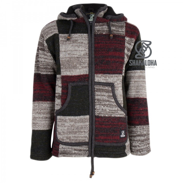 Shakaloha Patchwork Hood Men Shakaloha Patchwork Hood Men Farbe / color: burgundy grey green ()