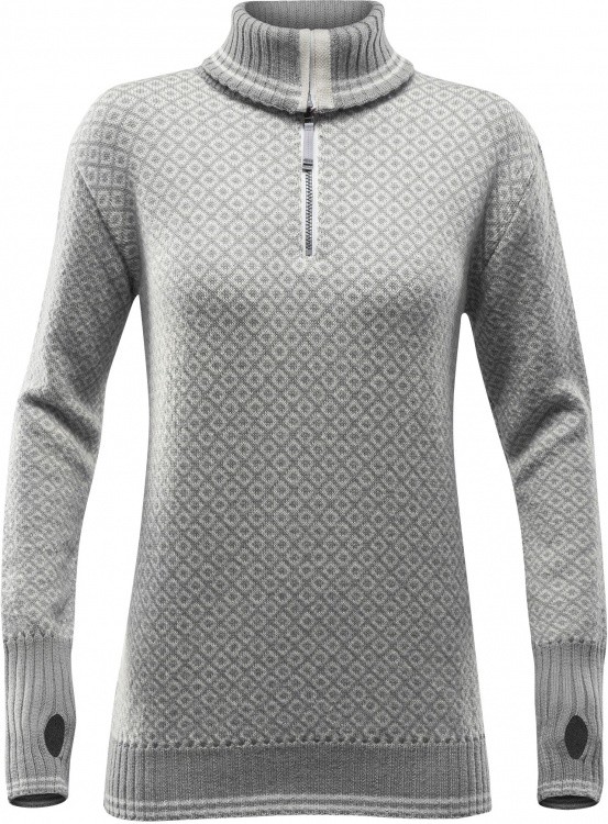 Devold Slogen Woman Zip Neck Devold Slogen Woman Zip Neck Farbe / color: grey melange/offwhite ()