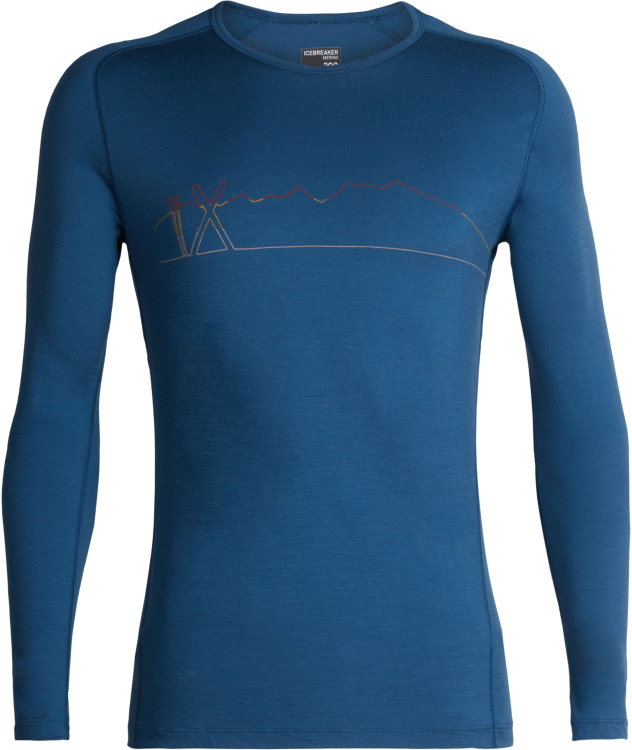 Icebreaker 200 Oasis Deluxe Raglan LS Crewe Icebreaker 200 Oasis Deluxe Raglan LS Crewe Farbe / color: single line ski pruss blue ()