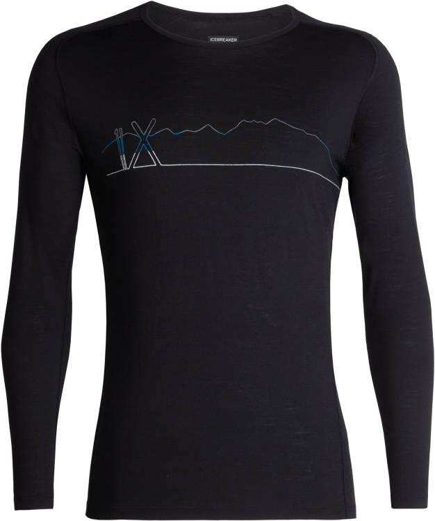 Icebreaker 200 Oasis Deluxe Raglan LS Crewe Icebreaker 200 Oasis Deluxe Raglan LS Crewe Farbe / color: single line ski black ()