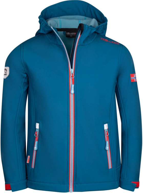 Trollkids Kids Trollfjord Jacket Trollkids Kids Trollfjord Jacket Farbe / color: petrol/dolphin blue/spicy red ()