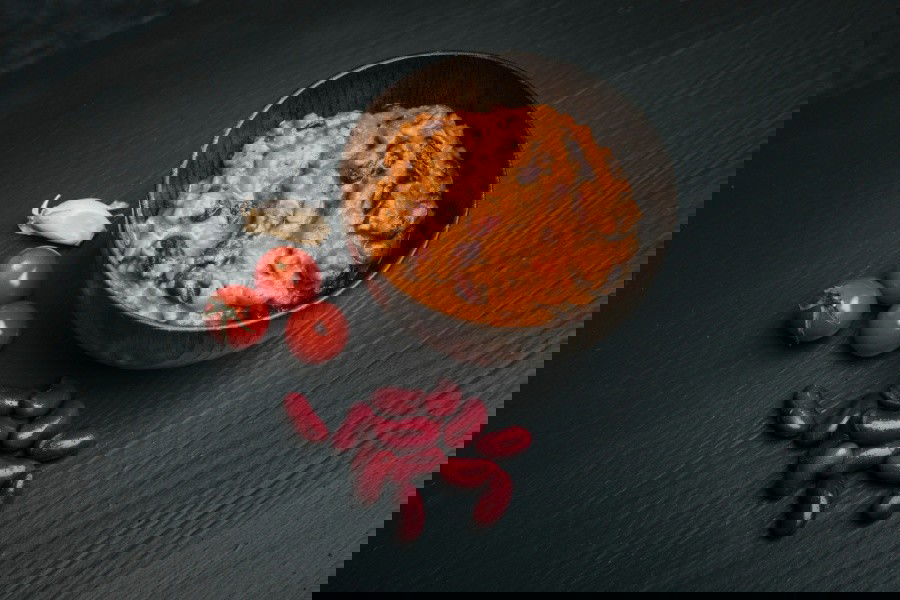 Drytech Chili Stew mit Bohnen zubereitet/prepared