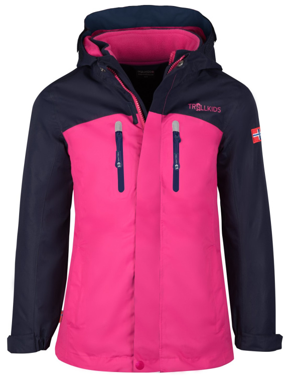 Trollkids Girls Bryggen 3in1 Jacket Trollkids Girls Bryggen 3in1 Jacket Farbe / color: navy/magenta ()