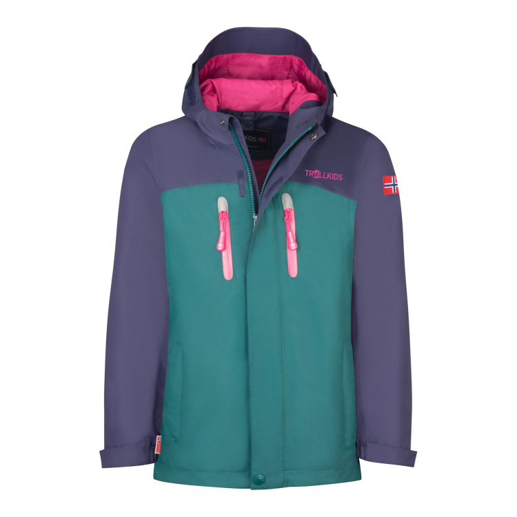 Trollkids Girls Bryggen 3in1 Jacket Trollkids Girls Bryggen 3in1 Jacket Farbe / color: deep violet/mid. petrol/dark pink ()