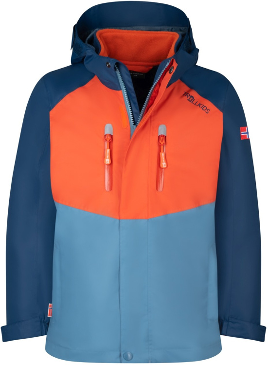 Trollkids Kids Bryggen 3in1 Jacket Trollkids Kids Bryggen 3in1 Jacket Farbe / color: mystic blue/burnt orange/steel blue ()