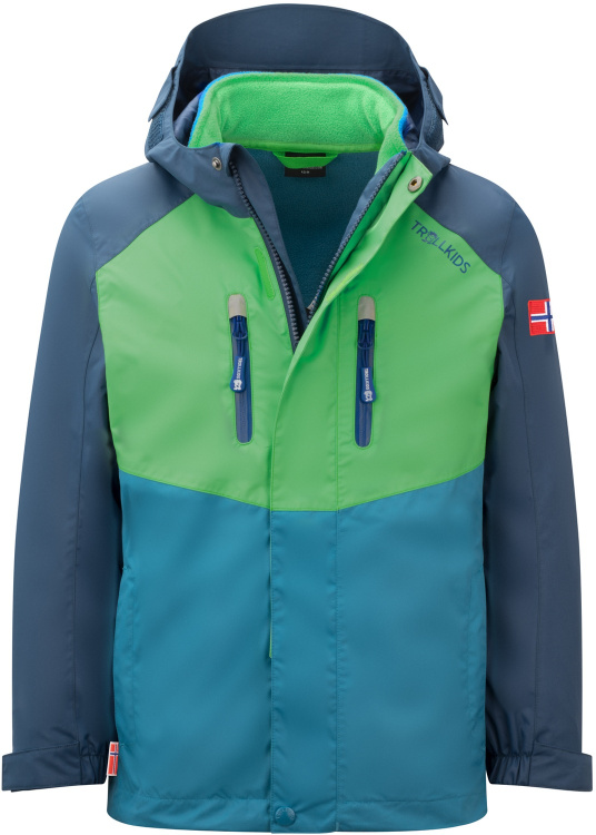 Trollkids Kids Bryggen 3in1 Jacket Trollkids Kids Bryggen 3in1 Jacket Farbe / color: fresh green/mys. blue/dark marine ()