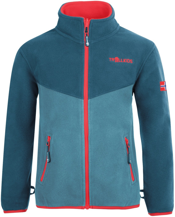 Trollkids Kids Oppdal Jacket XT Trollkids Kids Oppdal Jacket XT Farbe / color: petrol/spicy red ()