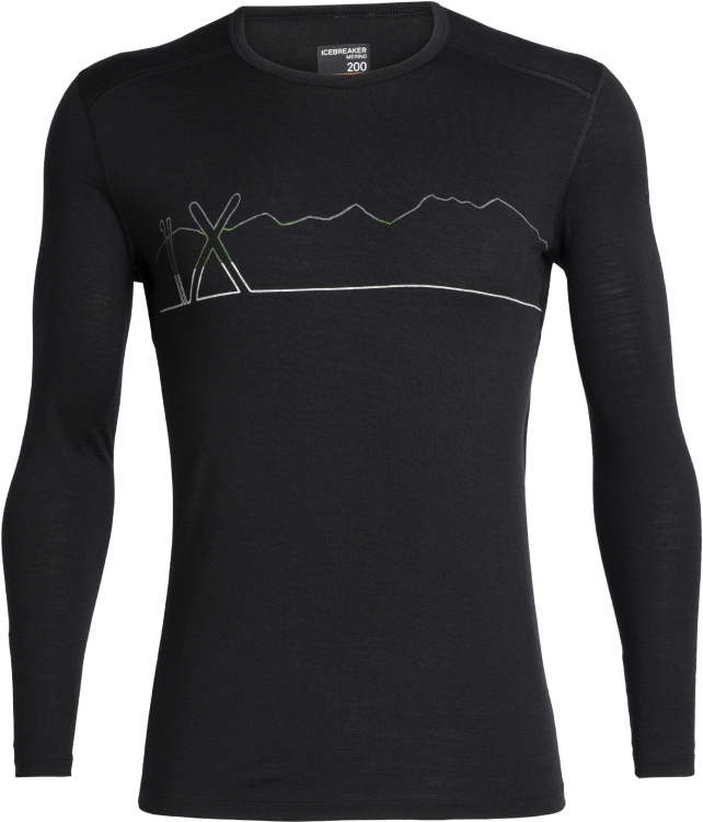 Icebreaker 200 Oasis LS Crewe Artist Tee Icebreaker 200 Oasis LS Crewe Artist Tee Farbe / color: single line ski - black ()