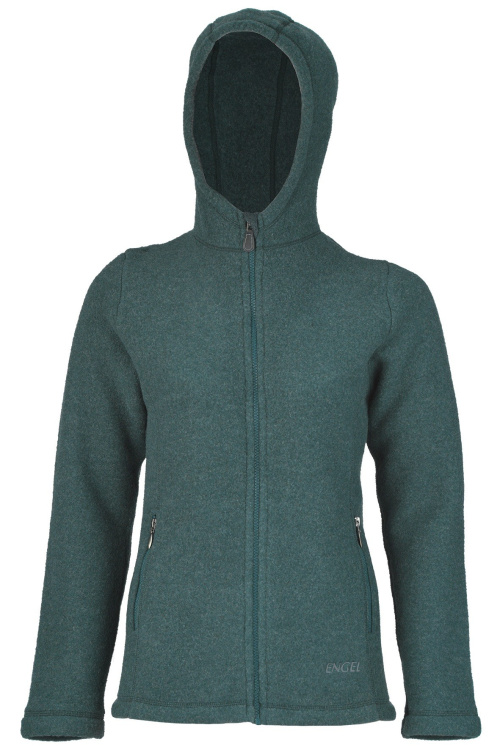 Engel Jacke mit Kapuze Merino Wollfleece Damen Engel Jacke mit Kapuze Merino Wollfleece Damen Farbe / color: atlantik melange ()