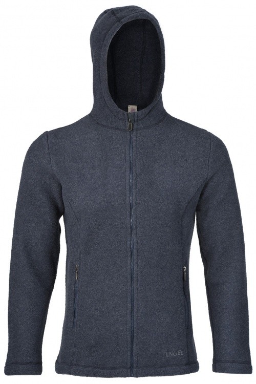 Engel Jacke mit Kapuze Merino Wollfleece Engel Jacke mit Kapuze Merino Wollfleece Farbe / color: denim melange ()