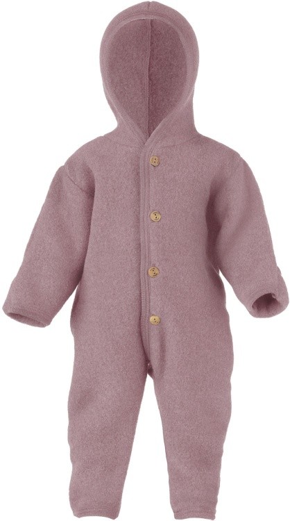 Engel Baby Overall mit Kapuze Wollfleece Engel Baby Overall mit Kapuze Wollfleece Farbe / color: rosenholz melange ()