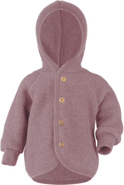 Engel Baby Jacke mit Kapuze Wollfleece Engel Baby Jacke mit Kapuze Wollfleece Farbe / color: rosenholz melange ()