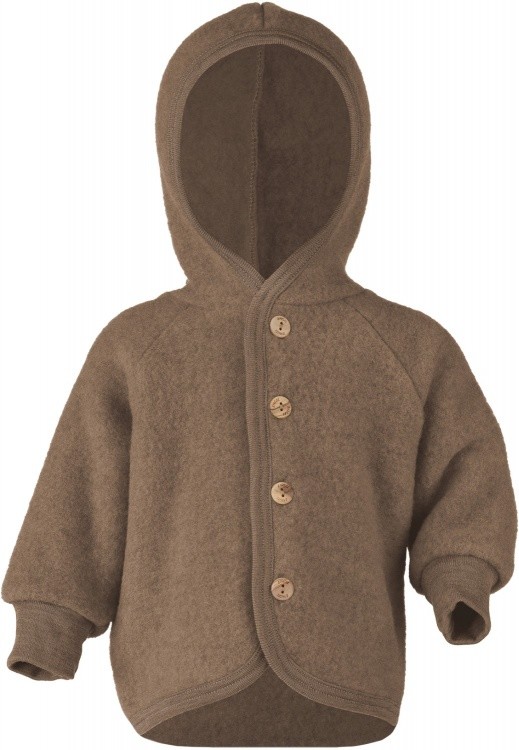 Engel Baby Jacke mit Kapuze Wollfleece Engel Baby Jacke mit Kapuze Wollfleece Farbe / color: walnuss melange ()