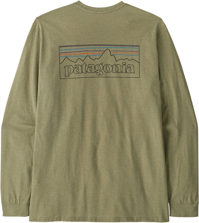 Patagonia Mens LS P-6 Logo Responsibili-Tee Patagonia Mens LS P-6 Logo Responsibili-Tee Farbe / color: outline/gumtree green ()