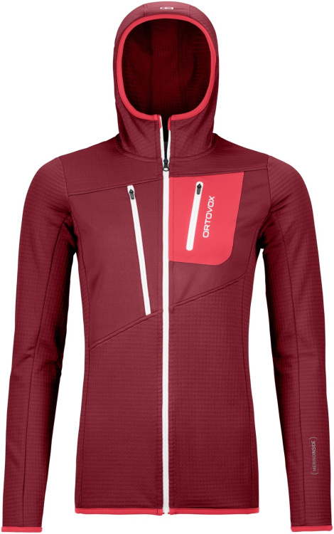 Ortovox Merino Fleece Grid Hoody Women Ortovox Merino Fleece Grid Hoody Women Farbe / color: dark blood ()