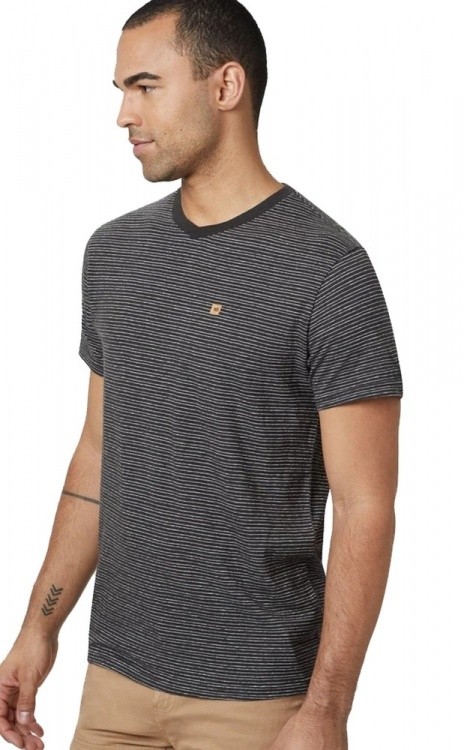 Tentree Hemp V-Neck T-Shirt Tentree Hemp V-Neck T-Shirt Farbe / color: coal black/elm white stripe ()