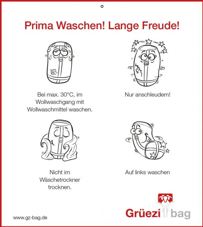 Waschanleitung / Wash instruction
