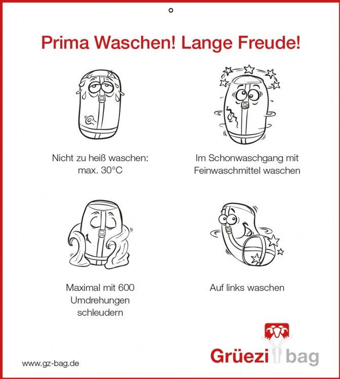 Waschanleitung / Wash instruction