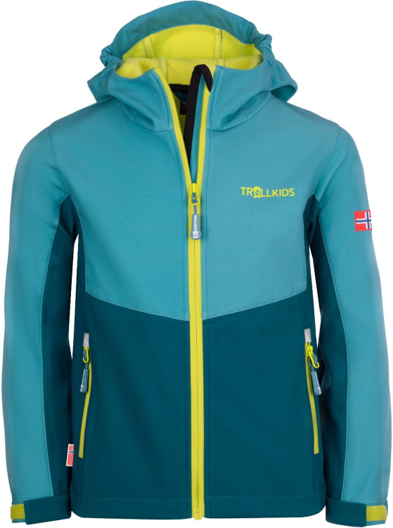 Trollkids Kids Kristiansand Jacket Trollkids Kids Kristiansand Jacket Farbe / color: petrol/dolphin blue/lime ()