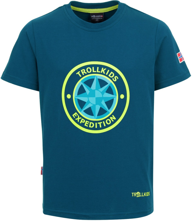 Trollkids Kids Windrose T-Shirt Trollkids Kids Windrose T-Shirt Farbe / color: petrol/lime ()