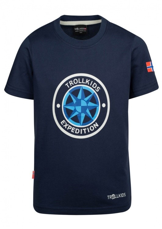 Trollkids Kids Windrose T-Shirt Trollkids Kids Windrose T-Shirt Farbe / color: navy/cloudy grey ()