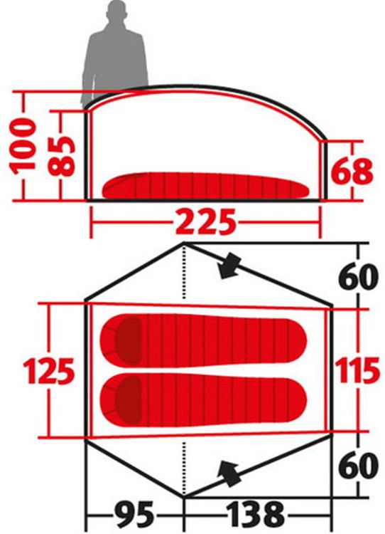 Grundriss 2P. / Groundsheet 2P.