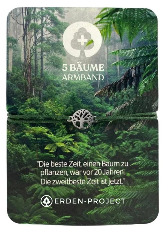 Erden-Project Treesome Armband Erden-Project Treesome Armband Farbe / color: stainless steel, Band gr&uuml;n ()