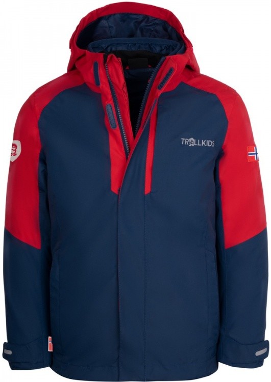 Trollkids Kids Skanden 3in1 Jacket with Zip-in system Trollkids Kids Skanden 3in1 Jacket with Zip-in system Farbe / color: bright red/mystic blue ()