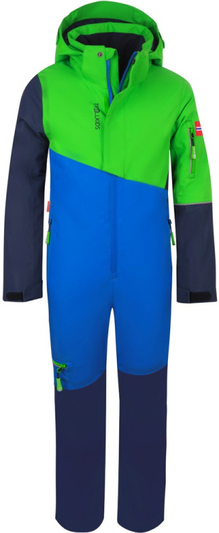 Trollkids Kids Hallingdal Snowsuit Trollkids Kids Hallingdal Snowsuit Farbe / color: medium blue/bright green/navy ()