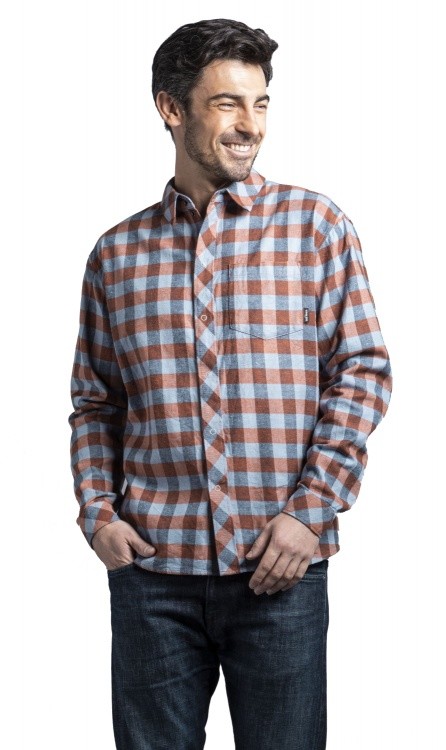 Tatonka Malte Mens LS Shirt Tatonka Malte Mens LS Shirt Farbe / color: ice blue/flame ()